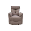 Sillón Relax manual SELOPAN color marrón tapizado suave con mecanismo metálico y palanca de ajuste