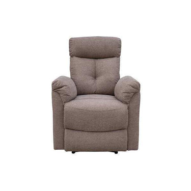 Sillón Relax manual SELOPAN color marrón tapizado suave con mecanismo metálico y palanca de ajuste