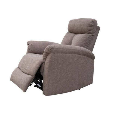 Sillón Relax manual marrón Selopan tapizado suave con mecanismo metálico y palanca