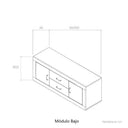 Mueble TV con 2 cajones y 2 puertas estilo minimalista colección ASTI en madera melamina