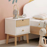 Mesita de noche ESFANIA 2C blanca con dos cajones y diseño compacto para dormitorios infantiles y juveniles