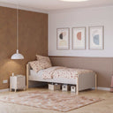 Cama juvenil nido ALONE en tono crema y natural para dormitorio funcional y juvenil