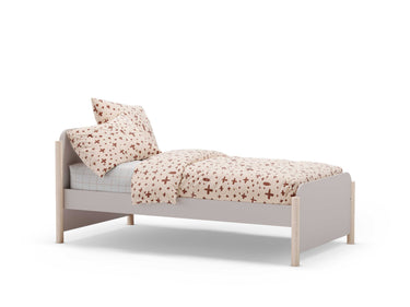 Cama juvenil nido modelo ALONE con diseño natural y funcionalidad en acabado crema y madera natural