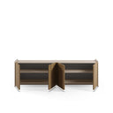 Mueble TV BOUCLEON roble con estructura crema y puertas de gran formato