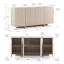 Aparador salón VOLIA Crema amplio de 178 cm con cuatro puertas y acabado crema elegante