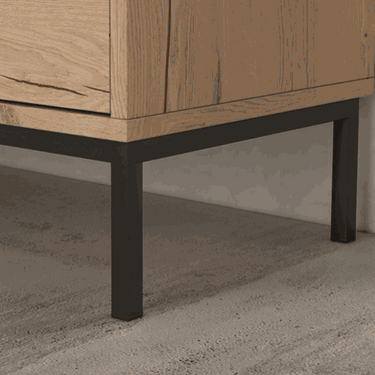 Módulo 2P+2H Lecce en tonos madera con dos puertas, dos cajones y diseño moderno