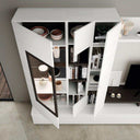 Mueble salón composición CATANIA 2 ambiente 4 estilo minimalista nórdico color madera y blanco