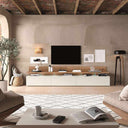 Mueble comedor para TV CATANIA 2 mod. LED grande, estilo nórdico y funcional con iluminación LED, disponible en 240 cm y 270 cm.