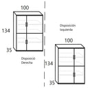 Salón comedor BOLONIA diseño nórdico mueble TV y módulo alto en madera melamínica