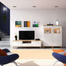 Muebles salon comedor BOLONIA con vitrina doble y mueble TV elegante y funcional en ambiente contemporáneo