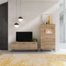 Mueble salon comedor BOLONIA moderna con vitrina y módulo TV en ambiente 3