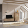 Mueble salón comedor BOLONIA moderna con vitrina y módulo TV en ambiente 3