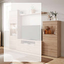Vitrina salón comedor BOLONIA baja de diseño moderno en acabado roble natural