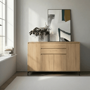Aparador salón alto TIVOLI con 4 puertas y 2 cajones diseño moderno y almacenaje amplio