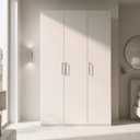 armario 3 puertas CAPRI compacto y elegante para dormitorio con tiradores negros