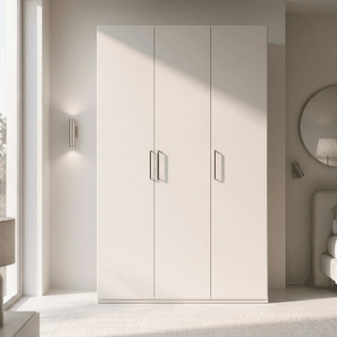 armario 3 puertas CAPRI compacto y elegante para dormitorio con tiradores negros