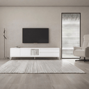 Mueble TV salón TIVOLI de 220 cm con diseño minimalista, cubo integrado y puertas abatibles en colores personalizables