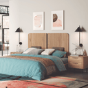 Cabezal cama dormitorio CAPRI modelo Tiberio con diseño dividido y esquinas curvas en madera