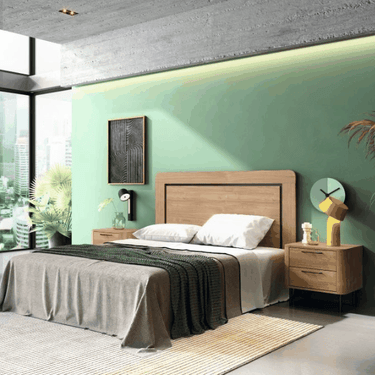 Cabecero cama CAPRI mod. Migliera con diseño moderno y cantos redondeados para dormitorio elegante y funcional