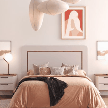 Cabecero cama CAPRI mod. Migliera con diseño contemporáneo y cantos redondeados para dormitorio moderno