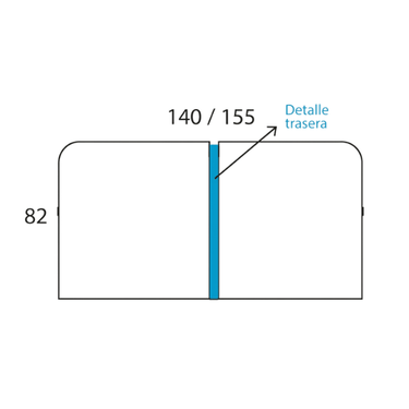 Cabezal cama CAPRI mod. Tiberio con diseño dividido y esquinas curvas, ideal para dormitorio de matrimonio, disponible en varios colores y medidas.
