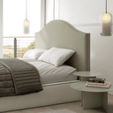 Cabecero tapizado modelo ROCCO en lino natural para dormitorio de matrimonio
