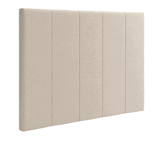 Cabecero tapizado modelo LEO con ribetes verticales y espuma de alta densidad, disponible en cuatro colores y medidas, ideal para dormitorios modernos y confortables.