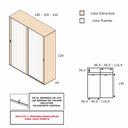 Armario corredero L'AQUILA dos puertas altura 240 cm estilo nórdico funcional