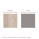 Muebles dormitorio SIENA con cabecero, mesitas y luces LED en color Habana personalizable