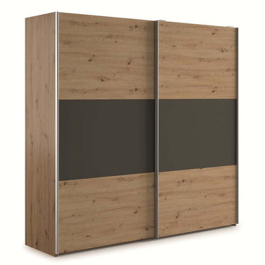 Armario corredero bicolor GÉNOVA 180 cm con dos puertas y diseño moderno
