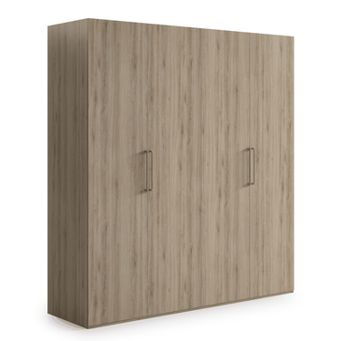 Armario 4 puertas batientes Genova en roble natural con gran capacidad