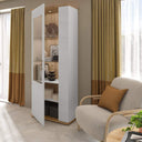 composición muebles salon comedor BOLONIA moderno con vitrina y mueble TV en madera durable