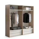 Armario corredero GENOVA 180 cm con dos puertas bicolor y diseño moderno para dormitorio compacto