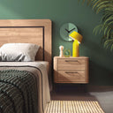 Mueble dormitorio composición CAPRI mod.1 con cabezal curvo y mesitas de noche negras