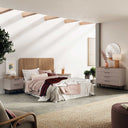 Mueble dormitorio composición CAPRI mod.2 con cabezal TIBERIO y dos mesitas de noche modernas