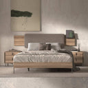 Muebles Dormitorio Siena moderno con cabecero tapizado y mesitas personalizables