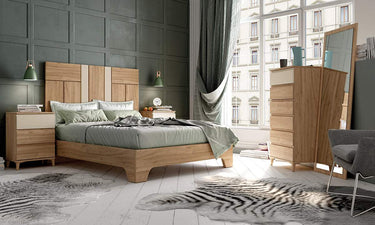 Cabecero cama matrimonio LUCCA 13 con diseño minimalista y personalizable en varios colores, fabricado en España.