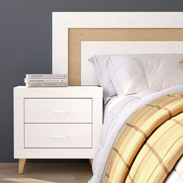Cabezal cama matrimonio diseño nórdico L'AQUILA mod. 1 madera melamina 220x161 cm colores personalizados