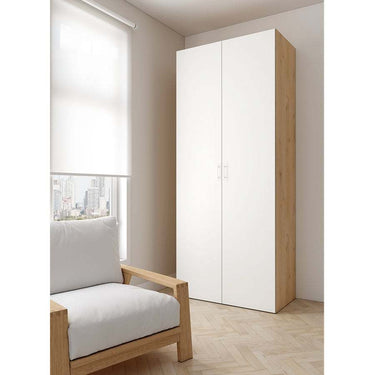 Armario 2 puertas L'AQUILA alto 211 cm diseño nórdico personalizable madera reciclada robusto