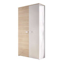 Dormitorio juvenil completo PERUSA con cama nido, mesita, cómoda y armario en tonos blanco y natural moderno