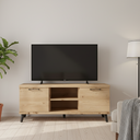 Mueble TV BOLONIA con dos huecos abiertos y dos puertas en diseño elegante y funcional