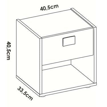 Dormitorio juvenil completo moderno con cama nido, mesita, cómoda y armario blanco y natural