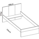 Dormitorio juvenil completo PERUSA con cama nido, mesita, cómoda y armario en tonos blanco y natural.