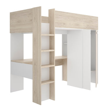 Cama alta con mesa y armario mod. KIKU