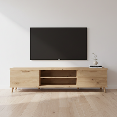 Mueble salón comedor BOLONIA estilo nórdico moderno y funcional en ambiente acogedor