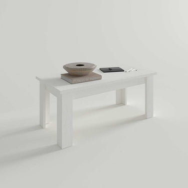 Mesa centro elevable modelo ADRIANA con espacio de almacenaje y pata en L, diseño moderno y acabado en melamina, fabricada en España.