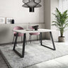 Mesa comedor fija BIANCA con patas metálicas en trapecio y tablero laminado de alta resistencia