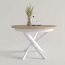 Mesa de comedor redonda extensible con patas metálicas en X modelo DONATA