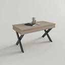 Mesa de centro elevable modelo GALA con patas metálicas en X y tapa en varios colores