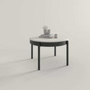 Mesa centro redonda elevable con patas metálicas rectas modelo BELLA, diseño moderno y funcionalidad ajustable.